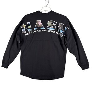 National Air Space Museum Spirit Jersey Long Sleeve NASM Black Unisex Small‎